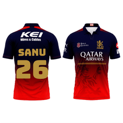 Next Print Customised Ipl Royal Challengers Bengaluru Printed Polo Collar 2025 Jersey. - Next Print