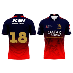Next Print Customised Ipl Royal Challengers Bengaluru Printed Polo Collar 2025 Jersey. - Next Print