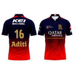 Next Print Customised Ipl Royal Challengers Bengaluru Printed Polo Collar 2025 Jersey. - Next Print