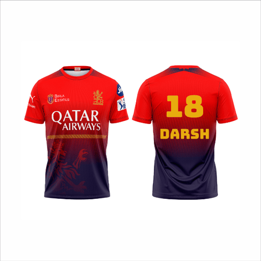Next Print Customised Ipl Royal Challengers Bengaluru Printed round neck Jersey. - Next Print