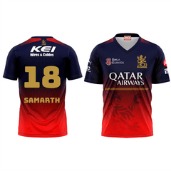 Next Print Customised Ipl Royal Challengers Bengaluru Printed V Neck 2025 Jersey. - Next Print