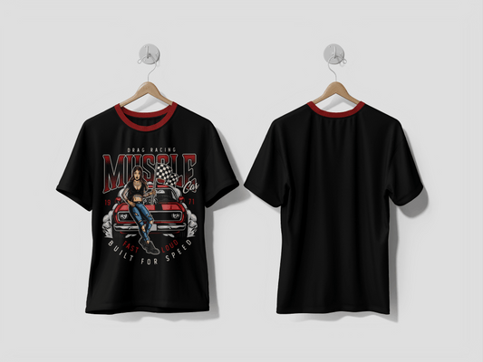 Next Print Drag racing vintage colorful label printed t-shirt - Next Print