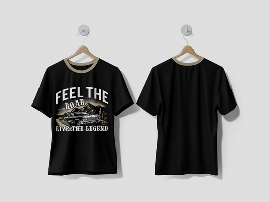 Next Print Fell The Roar Live The Legend vintage car t-shirt design - Next Print