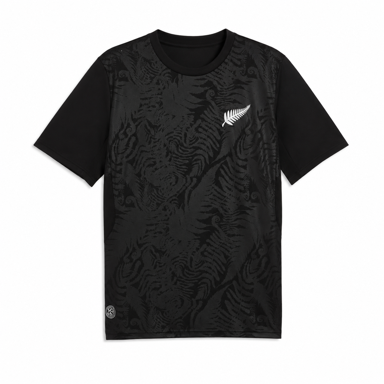 Next Print football fan jersey New Zealand black football jersey front view
