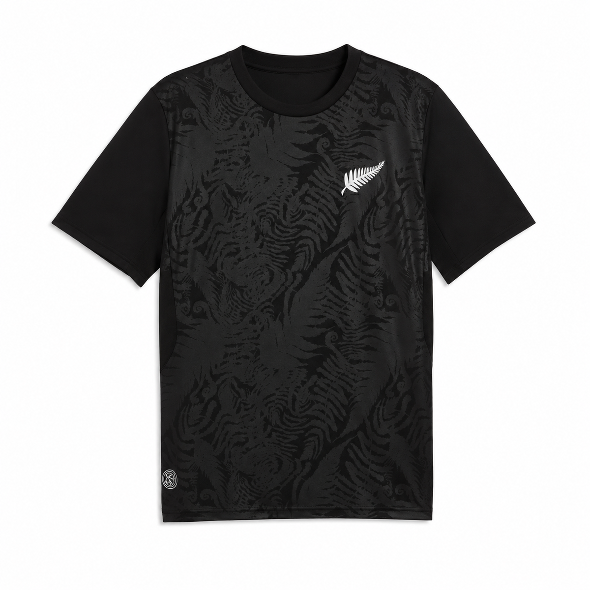 Next Print football fan jersey New Zealand black football jersey front view