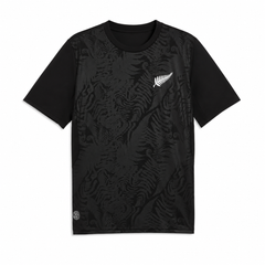 Next Print football fan jersey New Zealand black football jersey front view