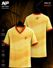 Next Print Golden Wave V-Neck Custom Esports Jersey front and back premium sublimation sportswear