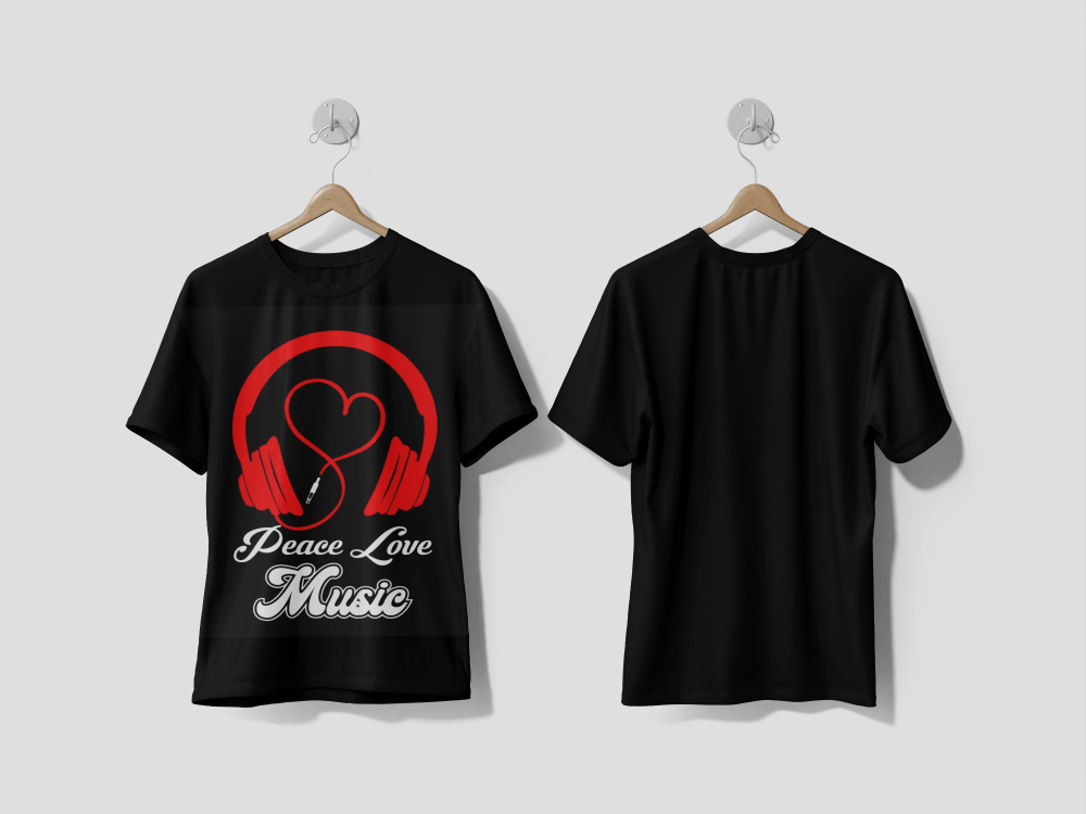 Next Print Headphone Music Typography Custom Bulk T-shirt Design Vector Illustration Template Printed T-shirts - Next Print