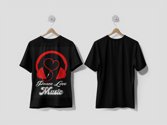 Next Print Headphone Music Typography Custom Bulk T-shirt Design Vector Illustration Template Printed T-shirts - Next Print