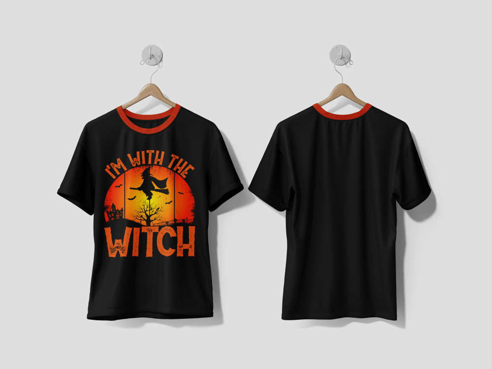 Next Print I'm with the witch t-shirt design Printed t-shirt - Next Print