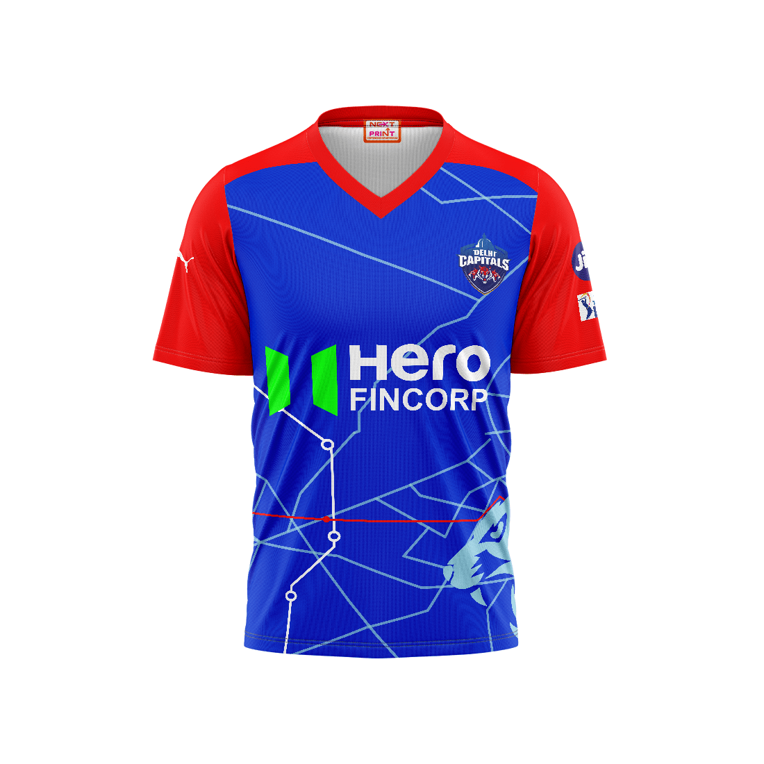 Next Print Ipl Delhi Capitals Printed V Neck Jersey - Next Print