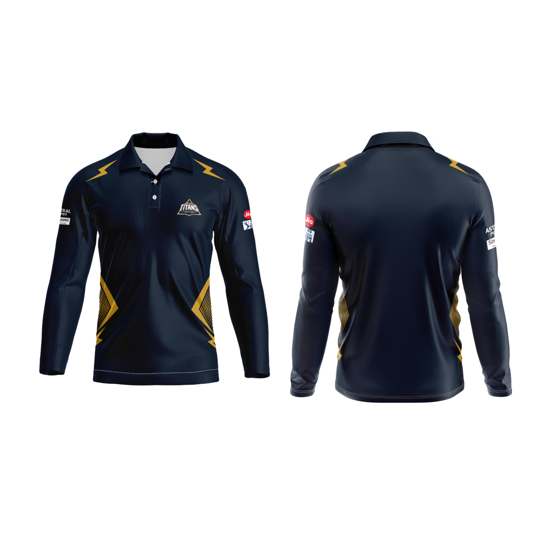 Next Print Ipl Gujrat Polo collar full sleeves jersey - Next Print