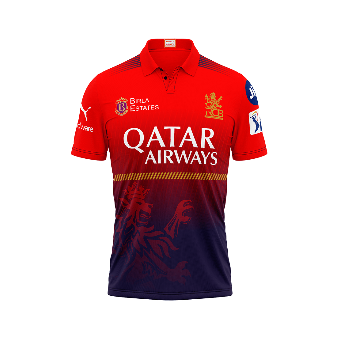 Next Print Ipl Royal Challengers Bengaluru Printed Polo Collar Jersey - Next Print
