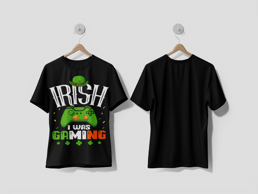 NEXT PRINT Irish I Was Gaming T Shirt Design For Irish gamer, st Patrick's Day design printed t-shirt - Next Print
