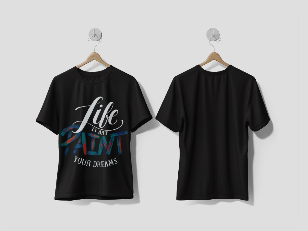 Next Print Life is art paint your dreams typography design illustration printed t-shirt - Next Print