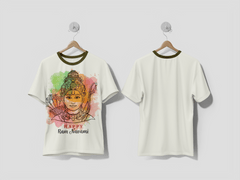 NEXT PRINT Multicolored ram navami with watercolor stains design t-shirt - Next Print