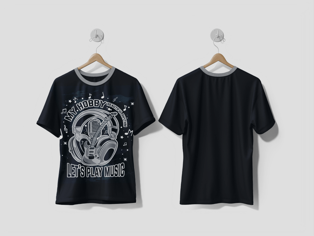Next Print Music is my hobby, musical instrument vector illustration Printed t-shirt - Next Print