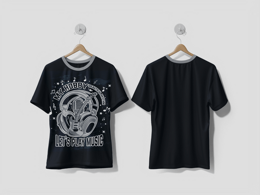 Next Print Music is my hobby, musical instrument vector illustration Printed t-shirt - Next Print