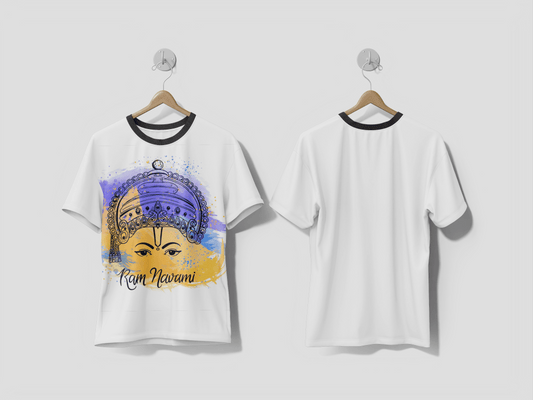 NEXT PRINT Ram navami with watercolor stains design t-shirt - Next Print