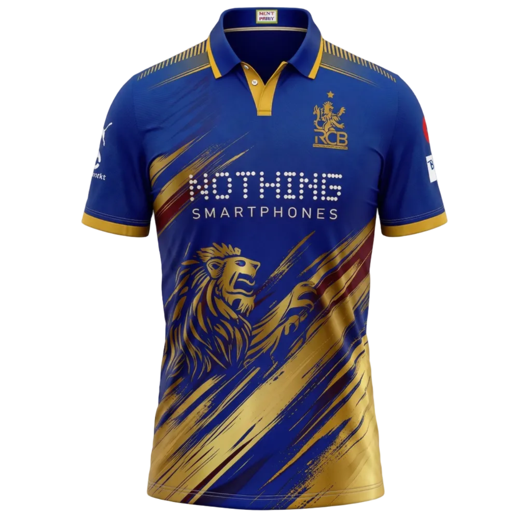Next Print RCB Blue Gold Lion Cricket Jersey Custom Sublimation Team Sports Shirt