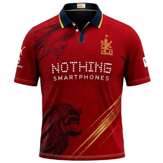 Next Print Red Lion Cricket Jersey RCB Style – Custom Name & Number Sublimation Sports T-Shirt India