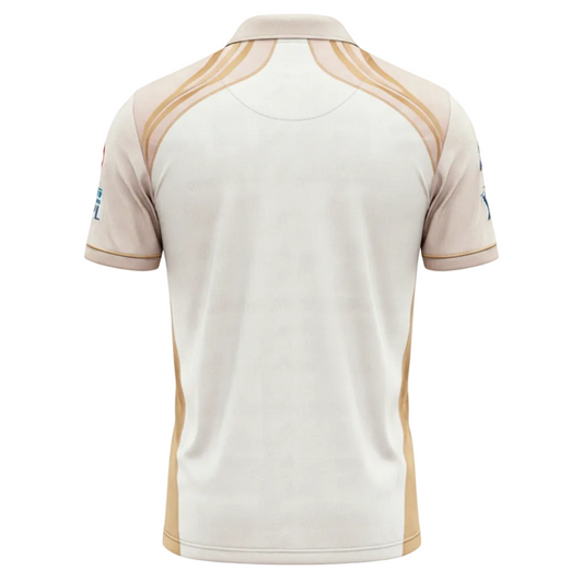 Next Print Cream Gold Custom Cricket Jersey – Personalized Name Number Team Jersey | Premium Sublimation Sports Wear India