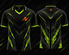 Shop the NextPrint Neon Phantom Esports Jersey featuring premium sublimation printing, breathable fabric, futuristic neon green graphics, and customization options for esports teams and gaming organizations.