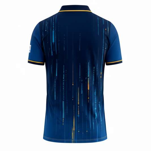 NextPrint RCB Blue Digital Lines Jersey – Premium Player Version Cricket T-Shirt