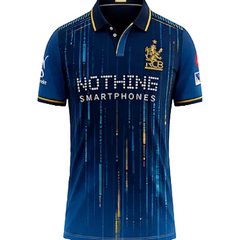 NextPrint RCB Blue Digital Lines Jersey – Premium Player Version Cricket T-Shirt