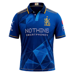 NextPrint RCB Blue Geometric Jersey – Premium Player Version Cricket T-Shirt