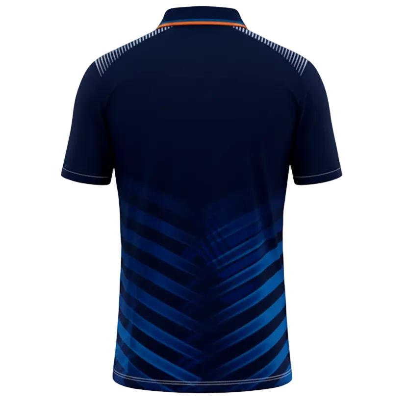 NextPrint RCB Navy Blue Striped Jersey – Premium Player Version Cricket T-Shirt