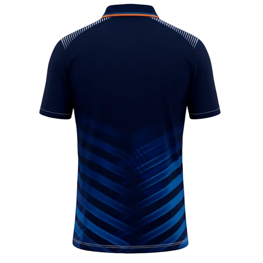 NextPrint RCB Navy Blue Striped Jersey – Premium Player Version Cricket T-Shirt