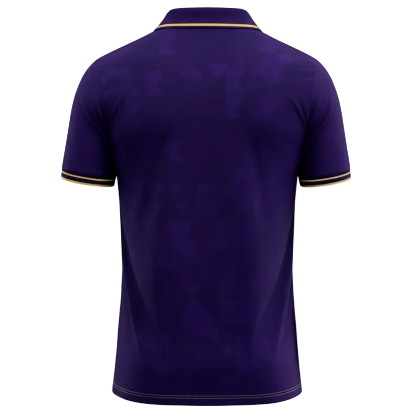 NextPrint RCB Purple Gold Stripe Lion Jersey – Premium Player Version Cricket T-Shirt