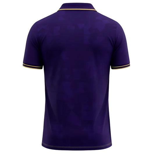 NextPrint RCB Purple Gold Stripe Lion Jersey – Premium Player Version Cricket T-Shirt