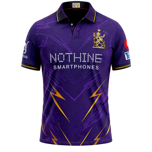NextPrint RCB Purple Lightning Cricket Jersey – Premium Player Version Sports T-Shirt