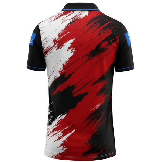 NextPrint RCB Red Black Brush Stroke Jersey – Premium Player Version Cricket T-Shirt