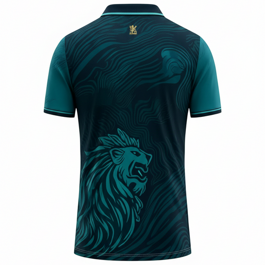NextPrint RCB Teal Lion Contour Jersey – Premium Player Version Cricket T-Shirt