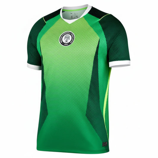 Nigeria inspired green black football fan jersey front view