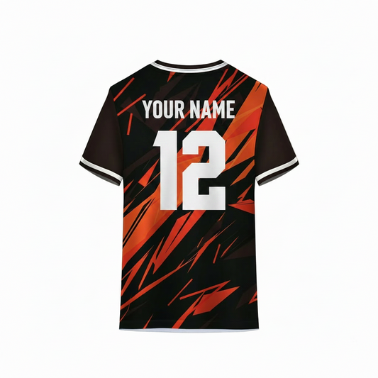Next print Orange Black Sports Jersey for Men | Custom Team Jersey for Cricket, Football & Gym Wear