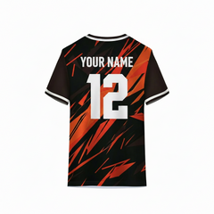 Next print Orange Black Sports Jersey for Men | Custom Team Jersey for Cricket, Football & Gym Wear