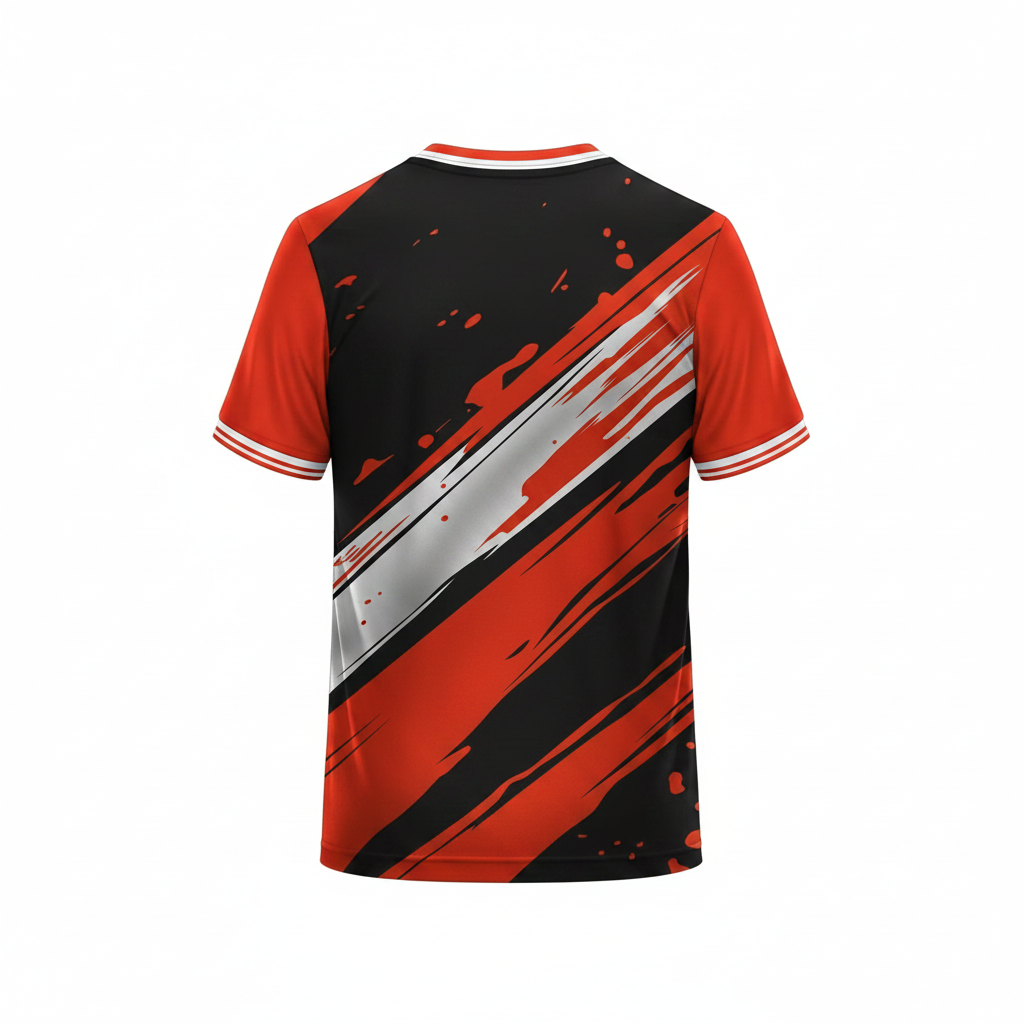 Next print Orange Black Geometric Sports Jersey for Men | Custom Cricket & Team Jersey India