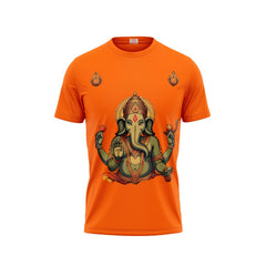 Next Print Ganesha Printed Tshirt Orange Colour Design 44