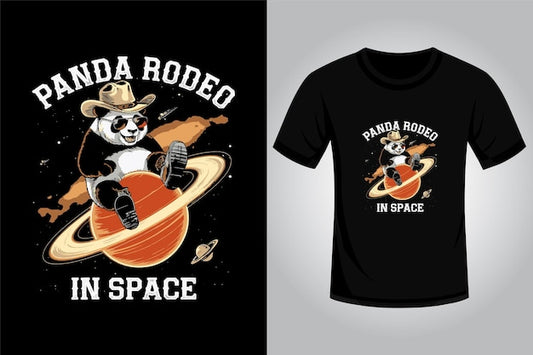 Next Print panda in space t shirt design