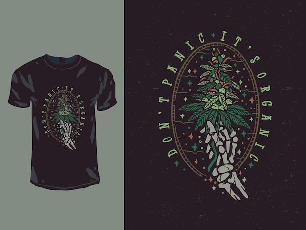 Next Print Don't panic it's organic cannabis leaf t-shirt.