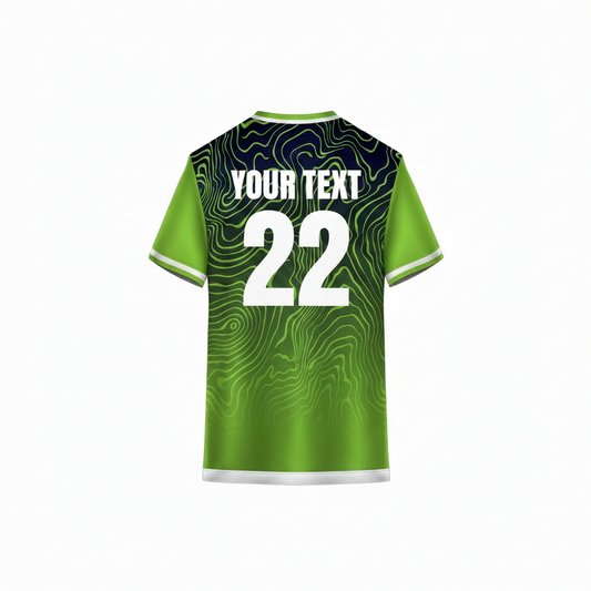 Personalized green sportswear jersey for cricket and football teams