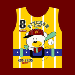 picture of a baseball player bear in a shirt modeldesign cartoon vector illustration