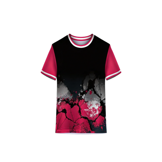 Pink black custom sports jersey for men with personalized name and number for cricket football and team wear by NextPrint
