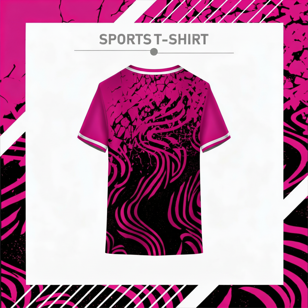 Next print Pink Black Sports T-Shirt for Men & Women | Custom Athletic Jersey | Breathable Performance Wear