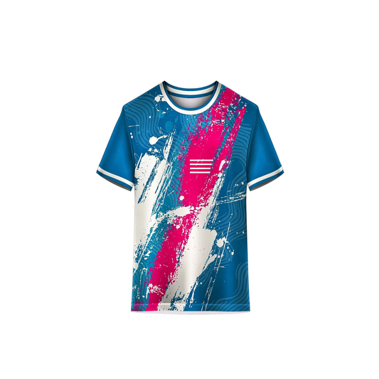 Pink Blue Custom Sports Jersey with personalized name and number