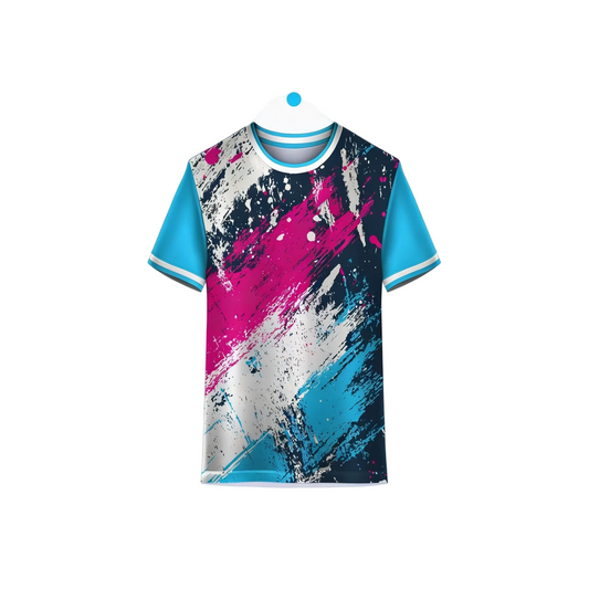 Pink Blue Grey Custom Sports Jersey with Personalized Name and Number